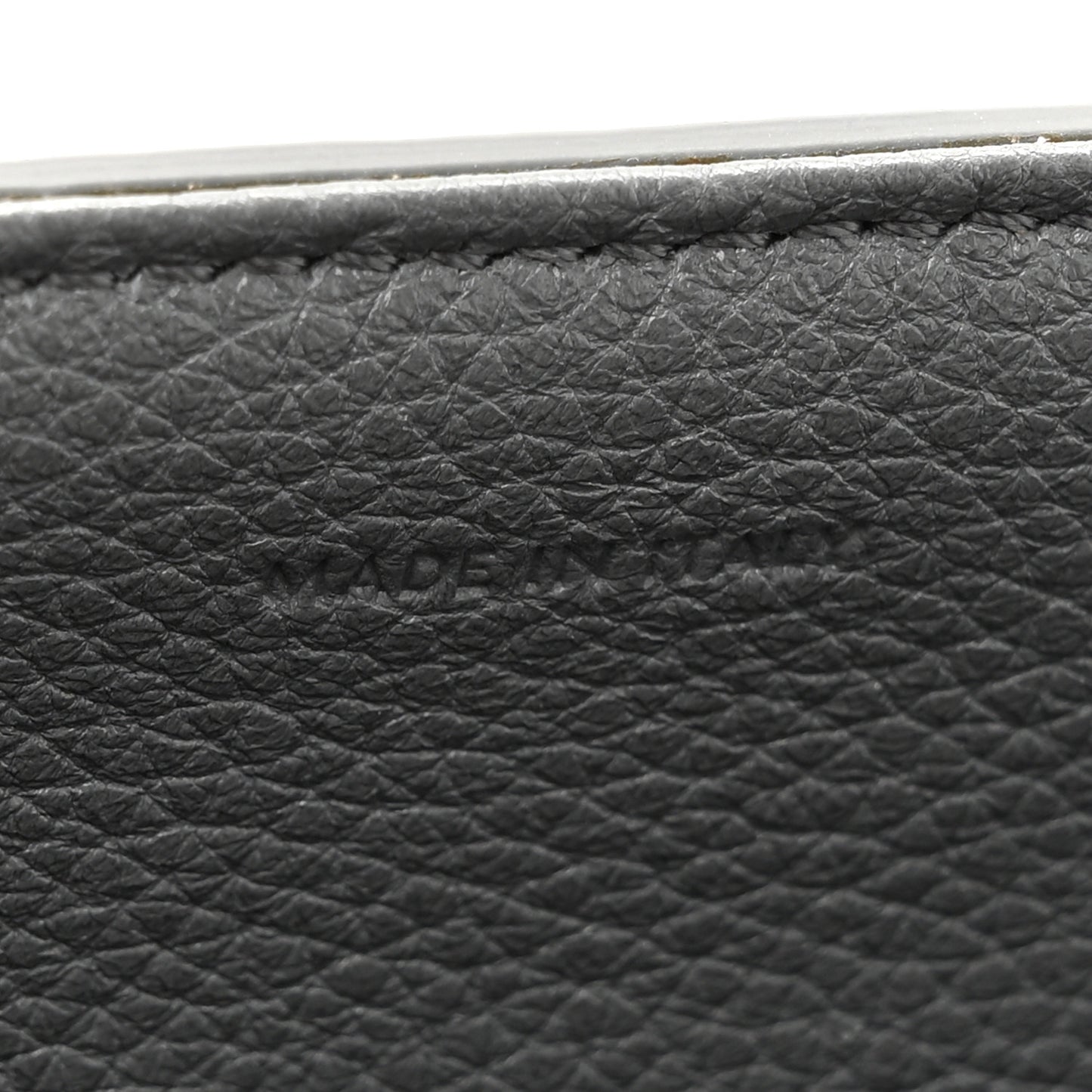 Grained Calfskin Small 16 Top Handle Bag Medium Grey