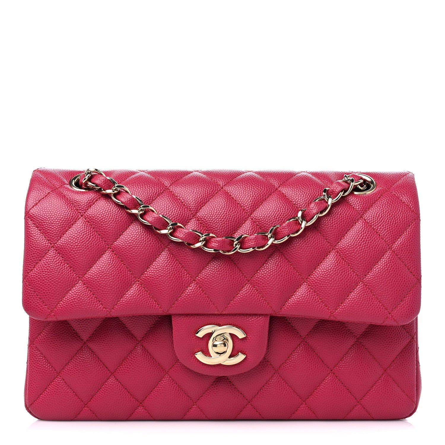 Chanel Caviar Quilted Small Double Flap Dark Pink 1 of 11