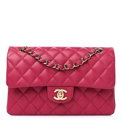 Chanel Caviar Quilted Small Double Flap Dark Pink 1 of 11
