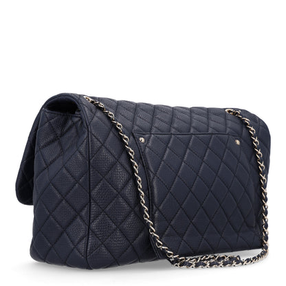 Chanel Calfskin Quilted Small XXL Travel Flap Bag Navy 2 of 9
