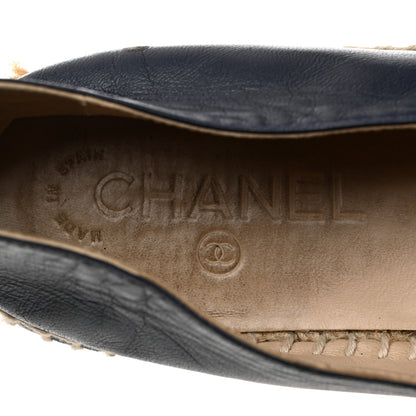 Chanel Lambskin CC Espadrilles 39 Navy Black 6 of 11