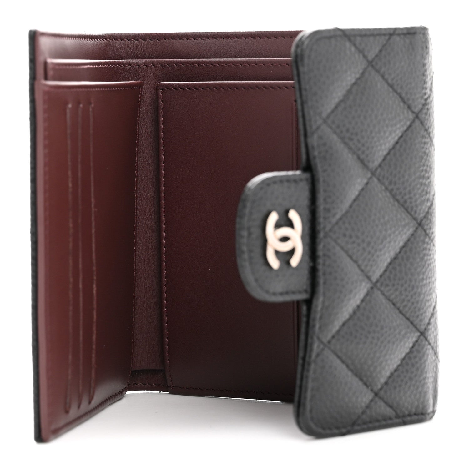 Chanel Caviar Quilted Compact Flap Wallet Black 5 of 9