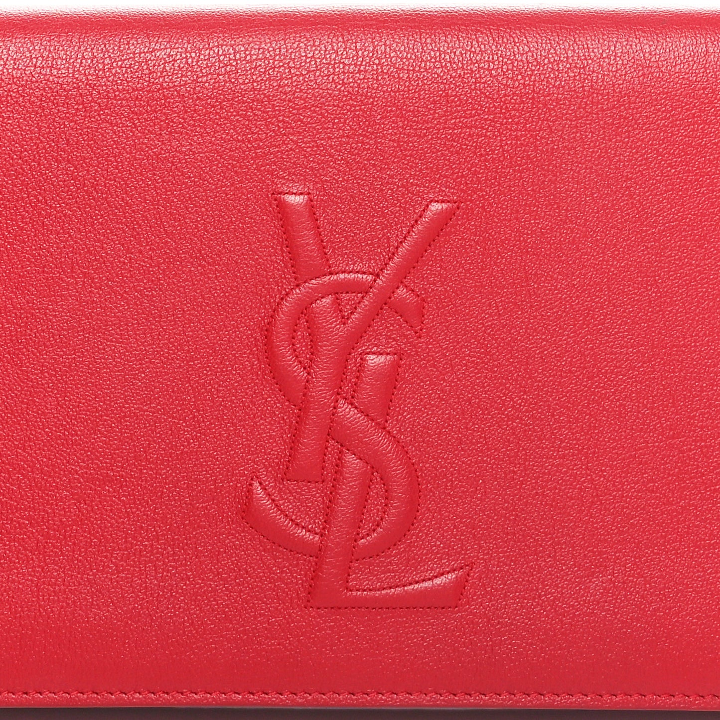 Calfskin Monogram Large Belle De Jour Clutch Red