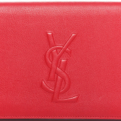 Saint Laurent Calfskin Monogram Large Belle De Jour Clutch Red 7 of 9
