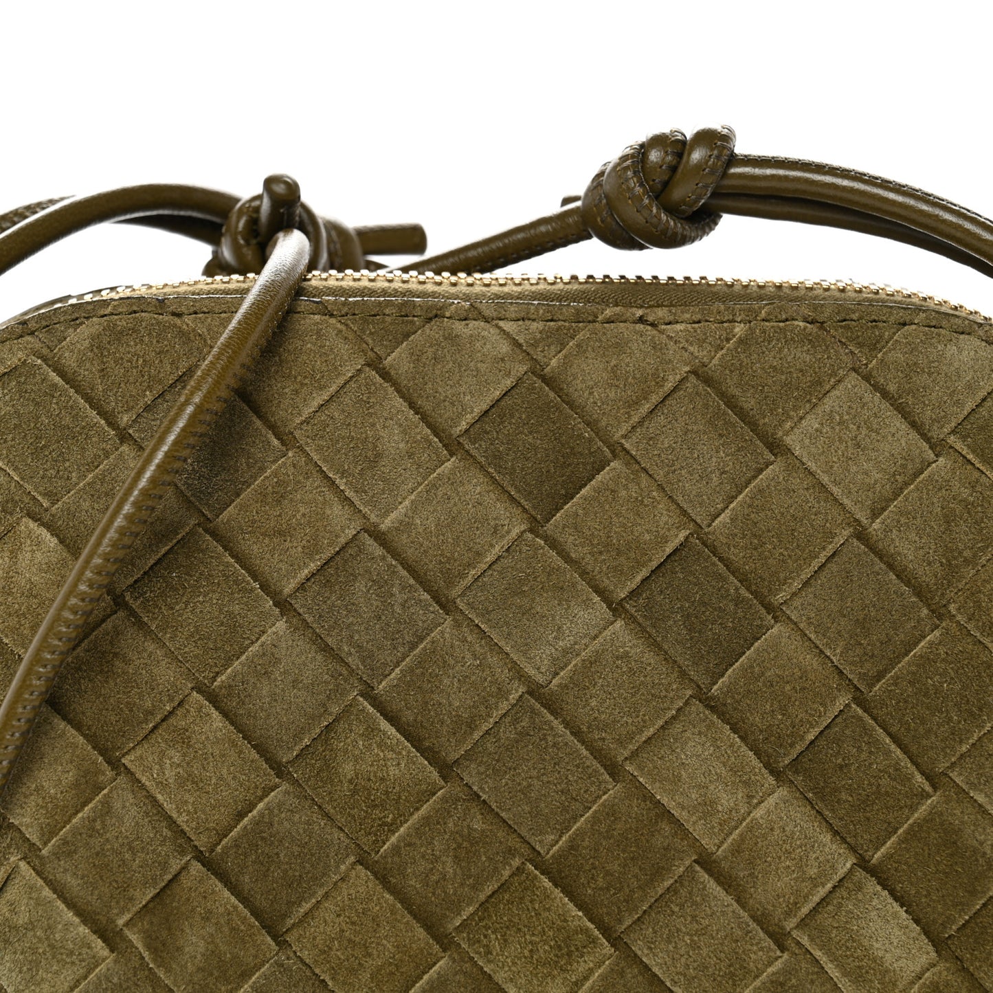Suede Intrecciato Concert Pouch Cypress