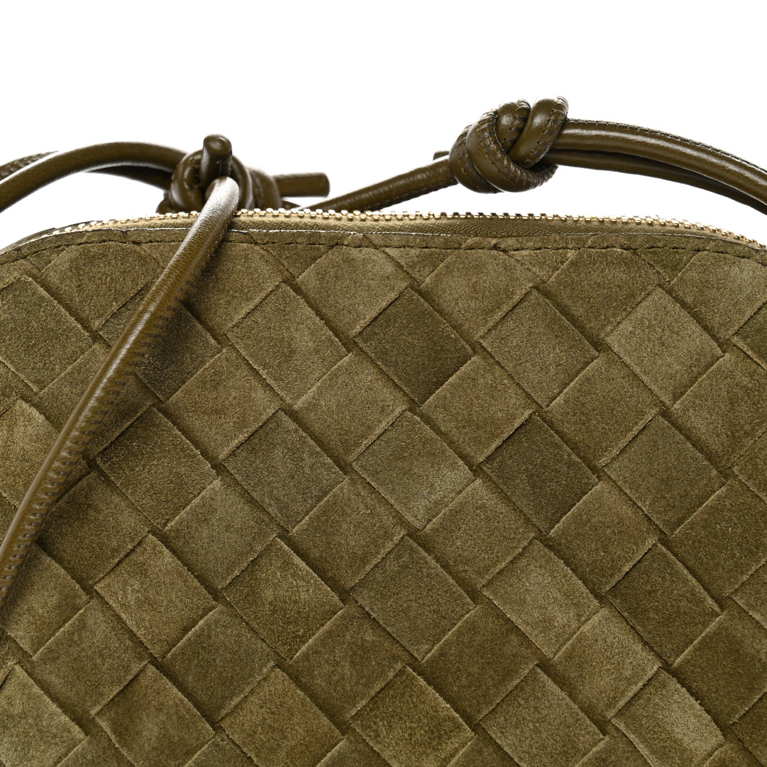 Bottega Veneta Suede Intrecciato Concert Pouch Cypress 8 of 10