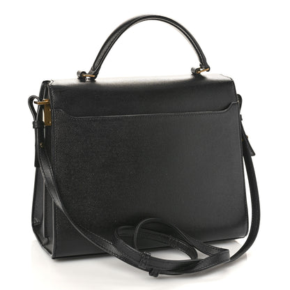 Saint Laurent Grain de Poudre Medium Classic Monogram Cassandra Top Handle Black 3 of 9