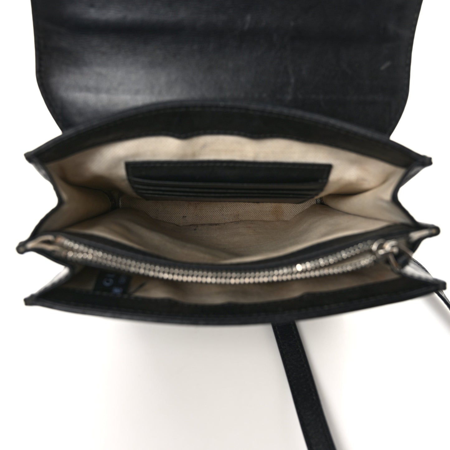 Calfskin GG Tennis Embossed Messenger Bag Black