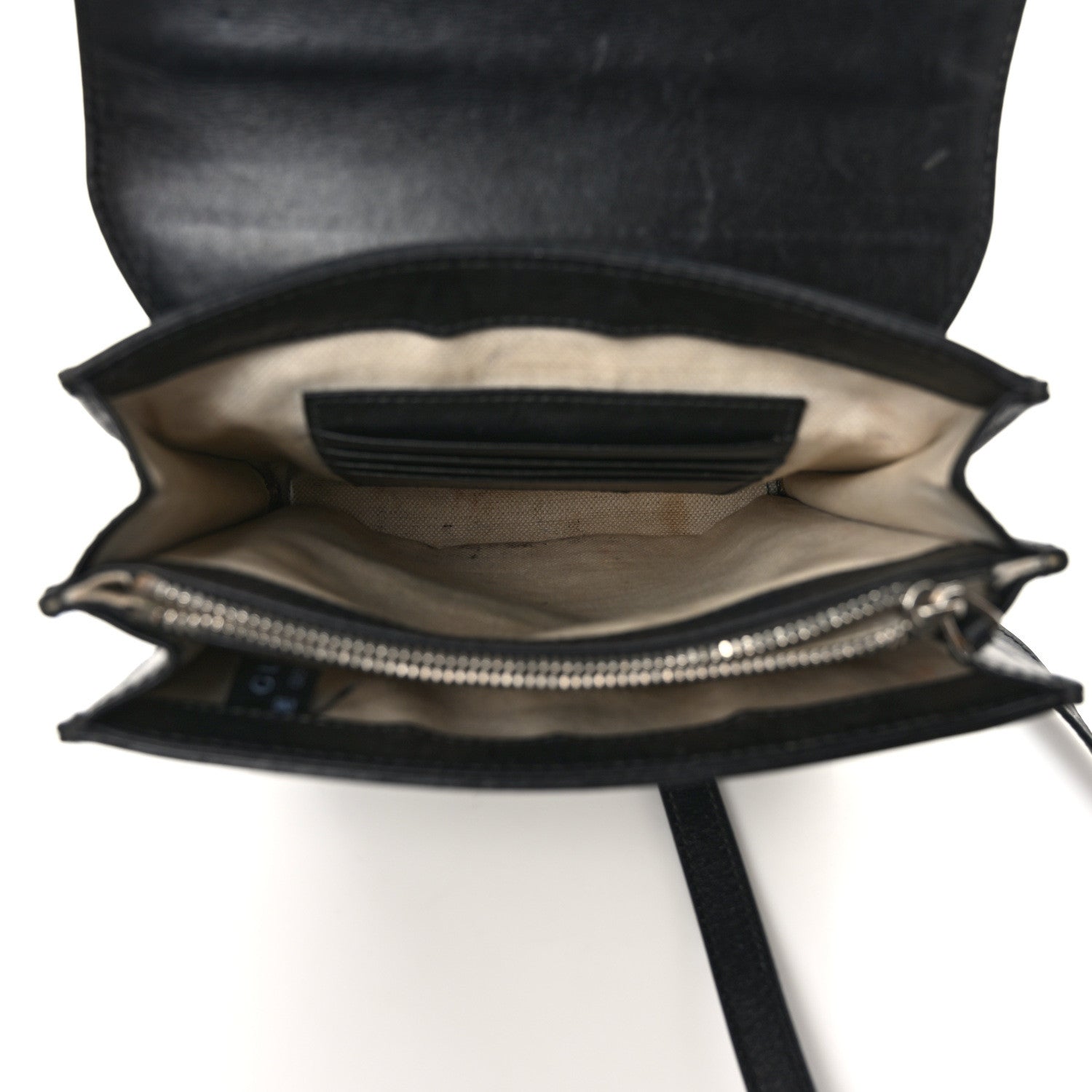 Gucci Calfskin GG Tennis Embossed Messenger Bag Black 5 of 10