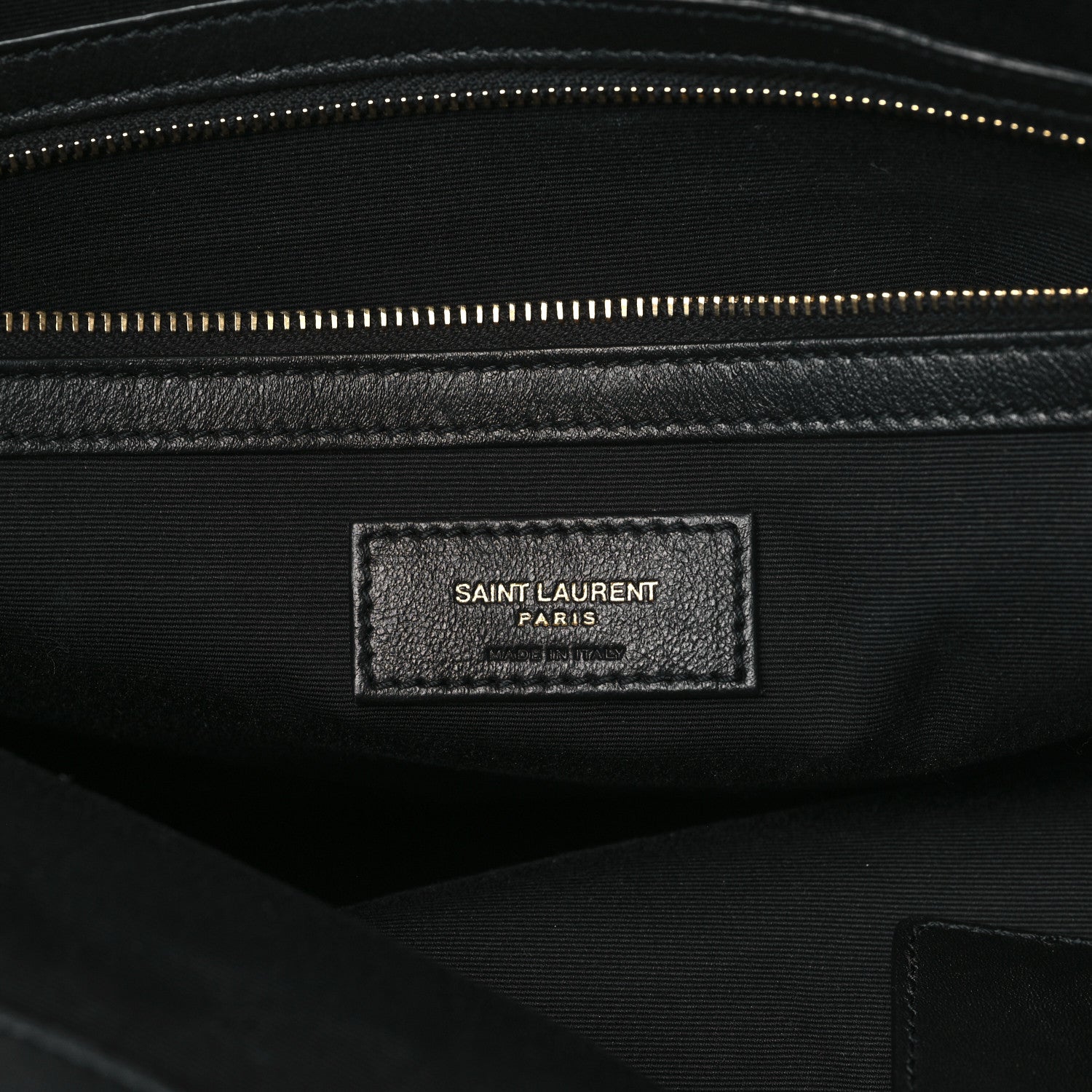 Saint Laurent Calfskin Linen Two Tone Cabas Tote Black 6 of 12