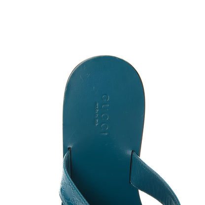 Gucci Patent Guccissima Thong Sandals 36 Deep Cobalt 7 of 10
