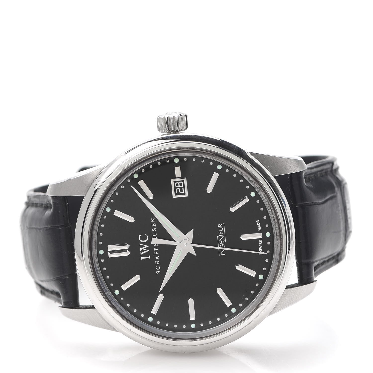 IWC Stainless Steel Alligator 42.5mm Ingenieur 1955 Automatic Watch Black IW323301 3 of 7