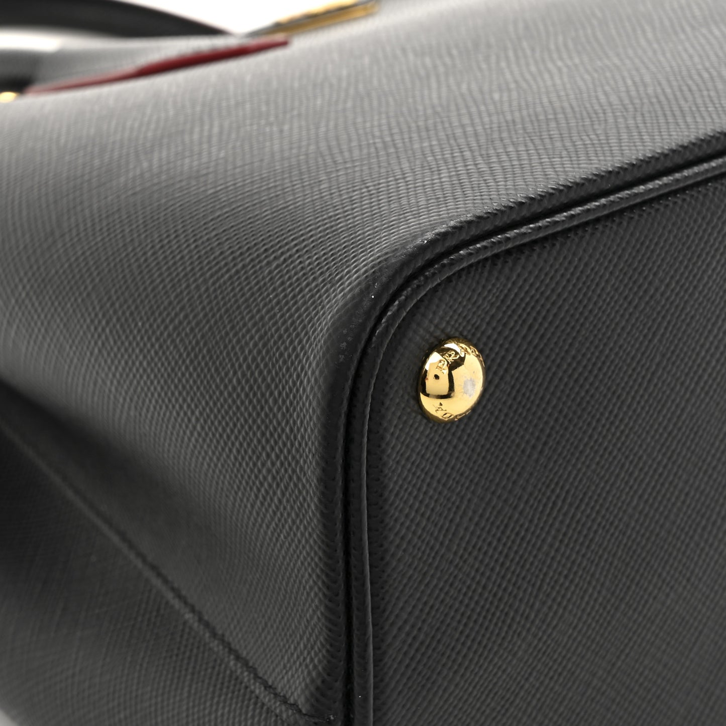 Saffiano Cuir Medium Double Bag Black Fuoco