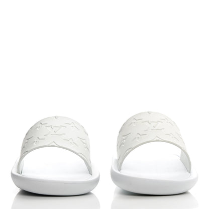 Louis Vuitton Rubber Monogram Embossed Sunbath Flat Mule 39 White 2 of 12