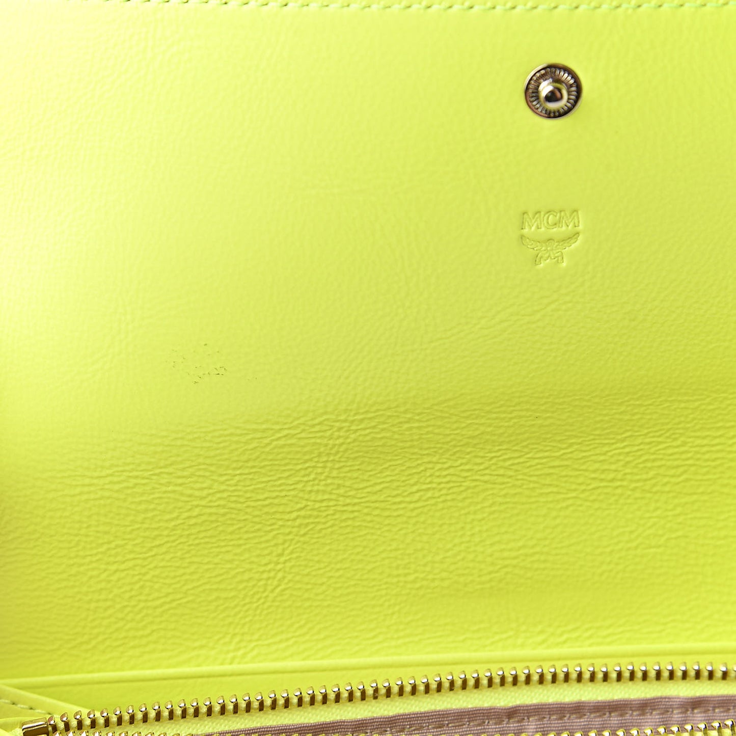 Visetos Grained Calfskin Wilder Flap Wallet White Green