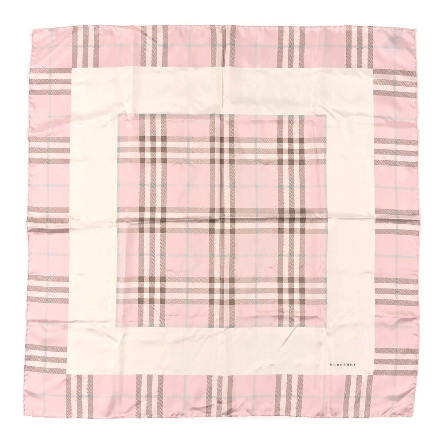 Silk Candy Check Square Scarf Pink