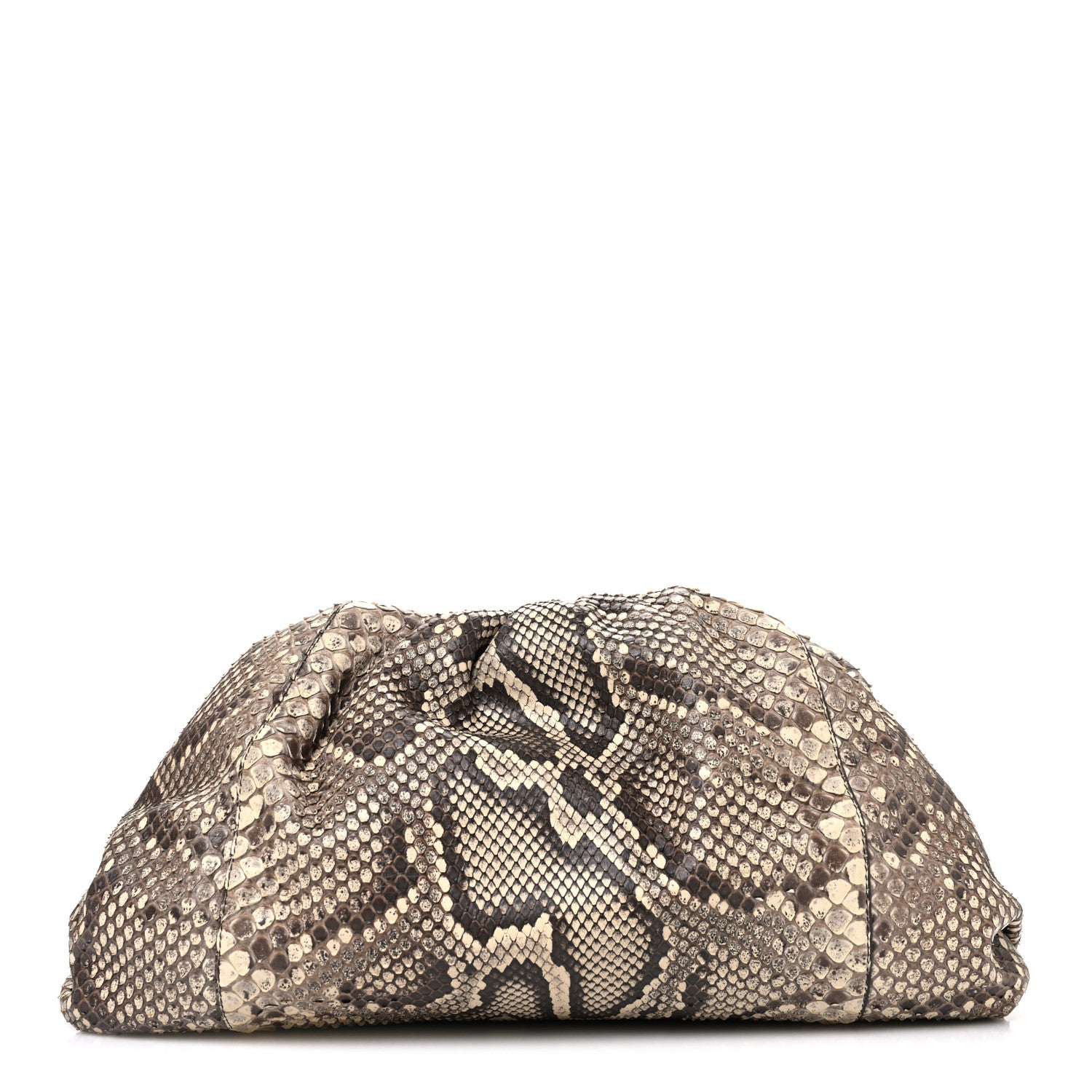 Bottega Veneta Snakeskin The Pouch Oversized Clutch Naturale 1 of 11