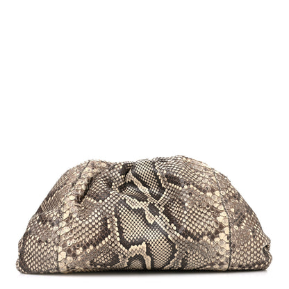 Bottega Veneta Snakeskin The Pouch Oversized Clutch Naturale 1 of 11