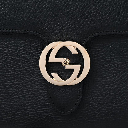 Gucci Dollar Calfskin Medium Interlocking G Top Handle Shoulder Bag Black 14 of 15