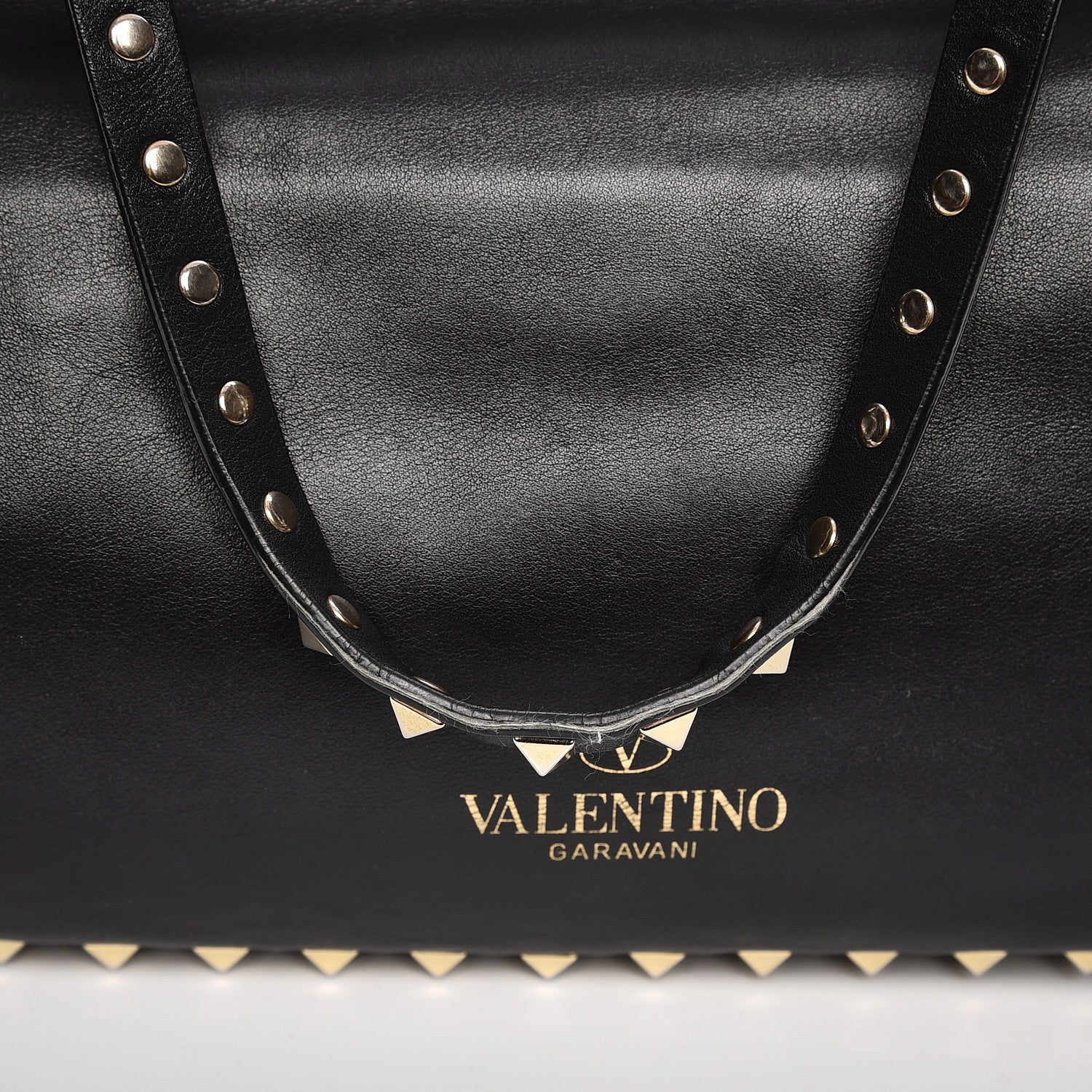 Valentino Garavani Vitello Small Rockstud Tote Black 11 of 12