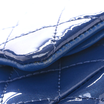 Chanel Patent Quilted Medium Double Flap Blue 12 of 12