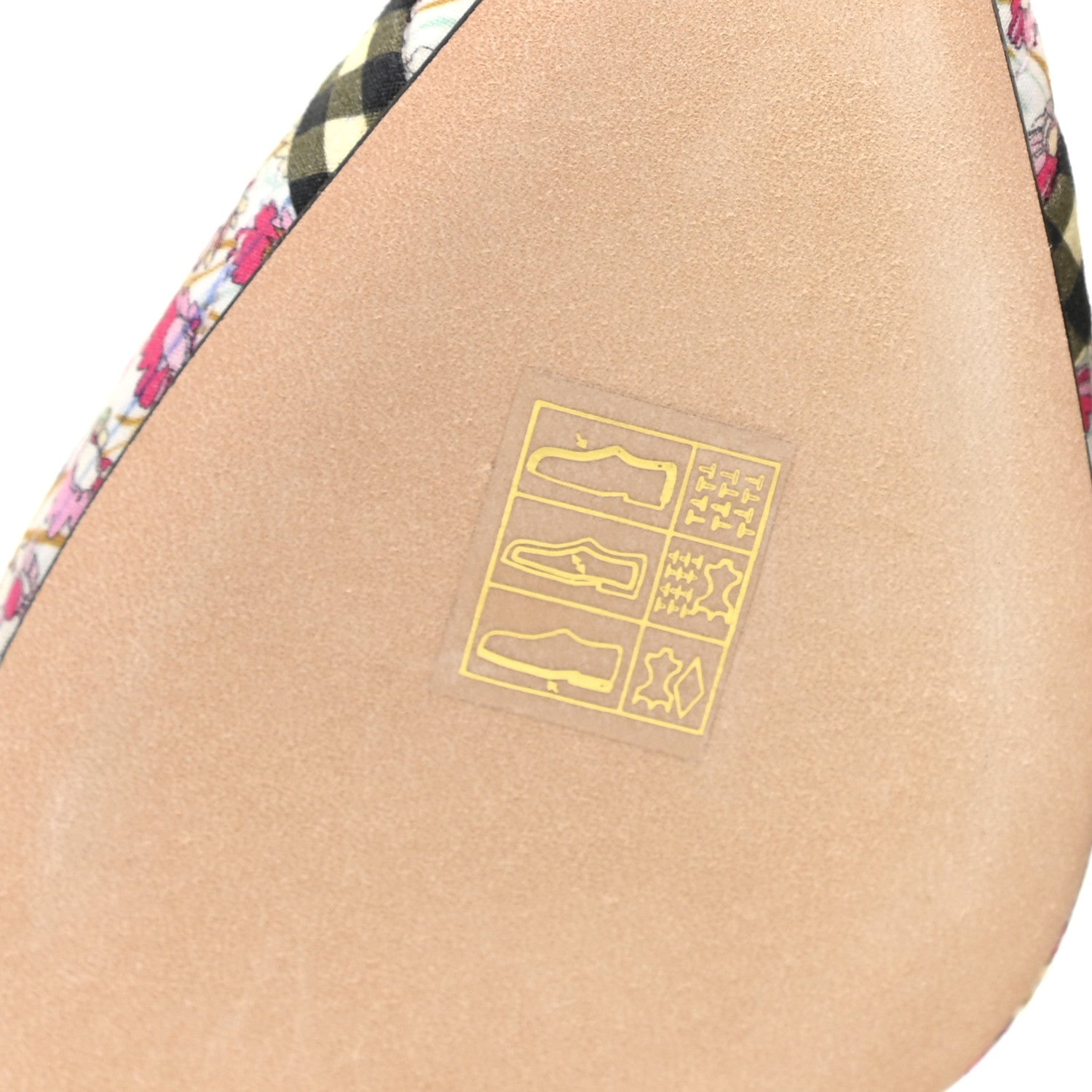 Fendi Cotton Printed Colibri Slingback Mid-Heel Pumps 36 Rosa Multi Black Crema 7 of 11