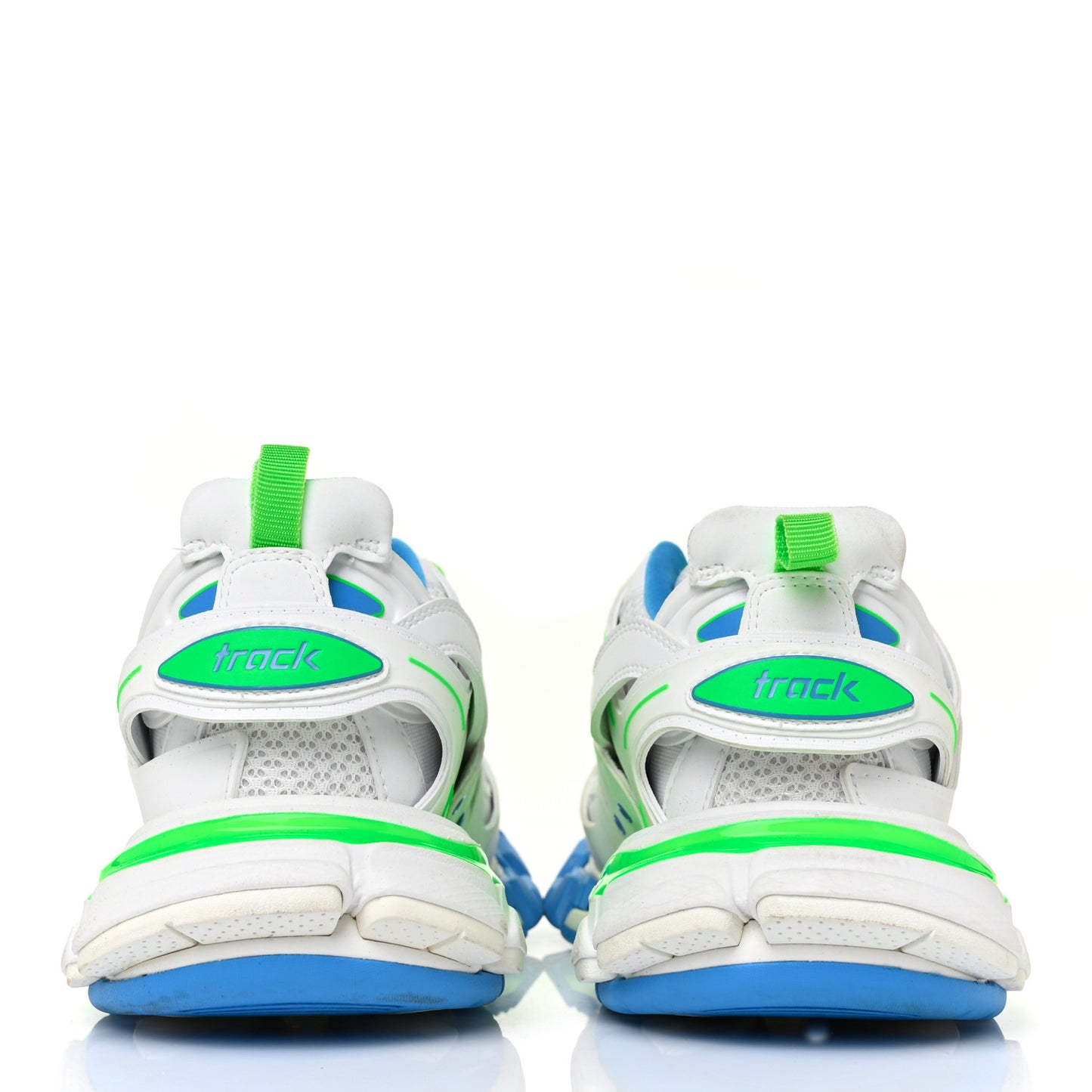 Mesh Rubber Womens Track Sneakers 39 White Green Blue