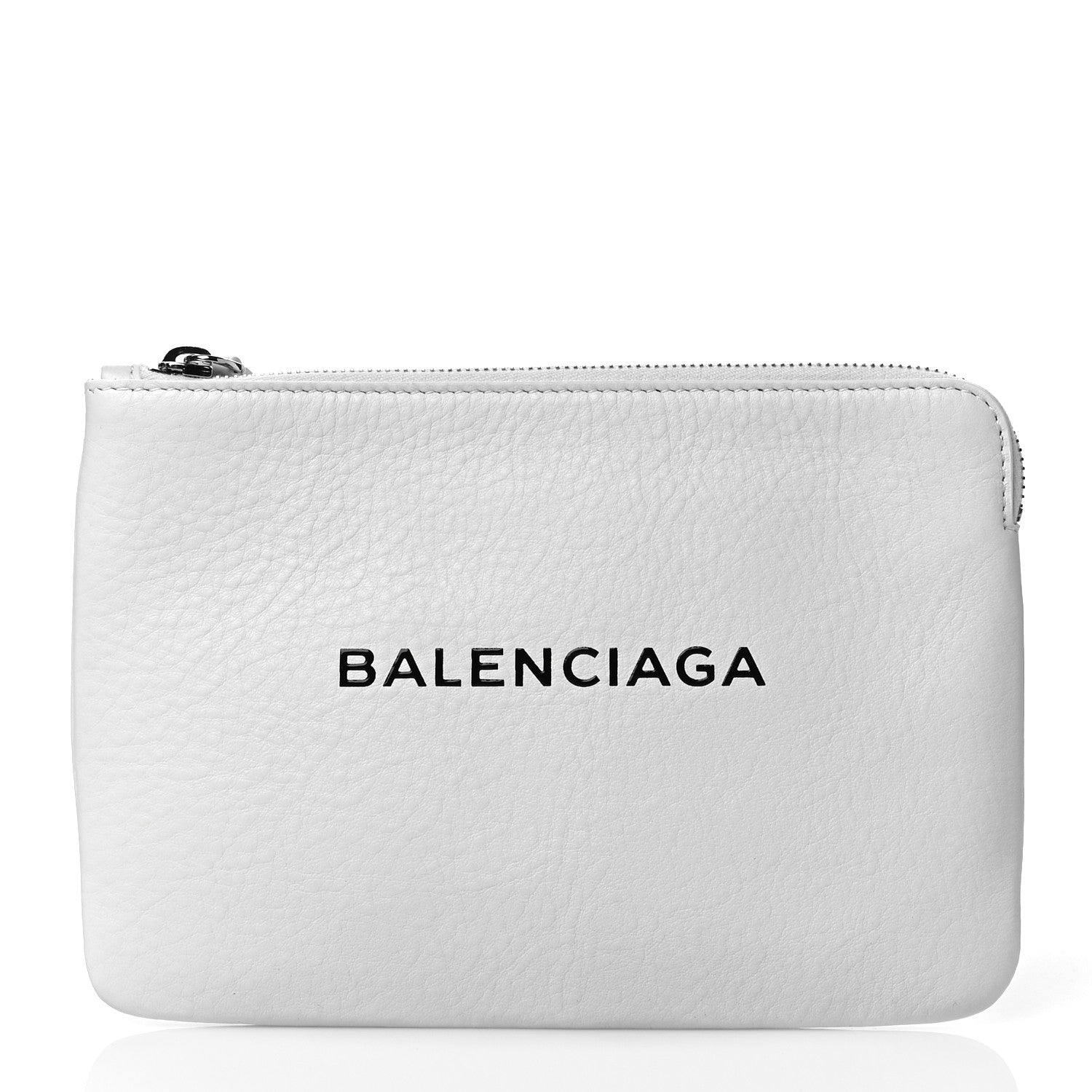 Balenciaga Calfskin Logo M Everyday Pouch White 1 of 10