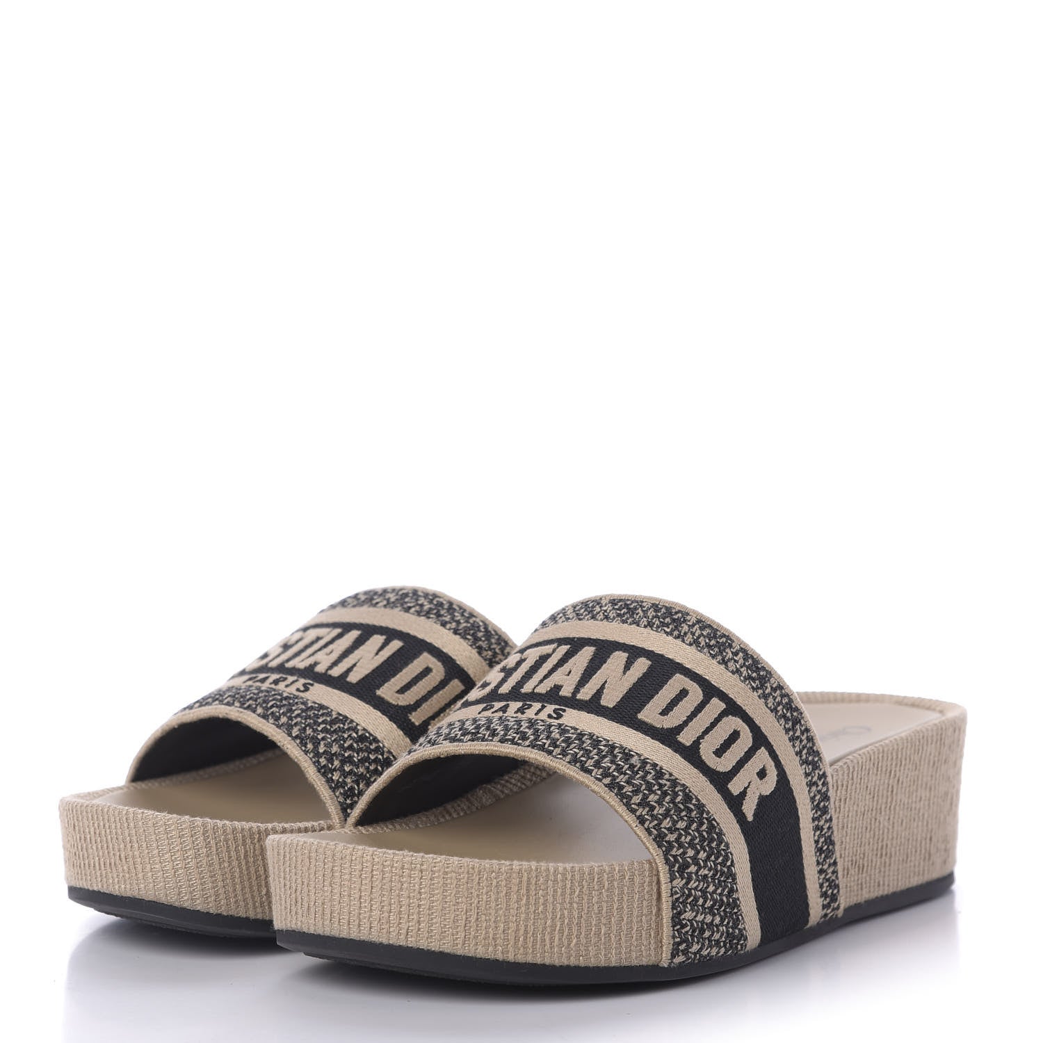 Christian Dior Oblique D-Way Platform Sandal 38 Black Creme 4 of 10
