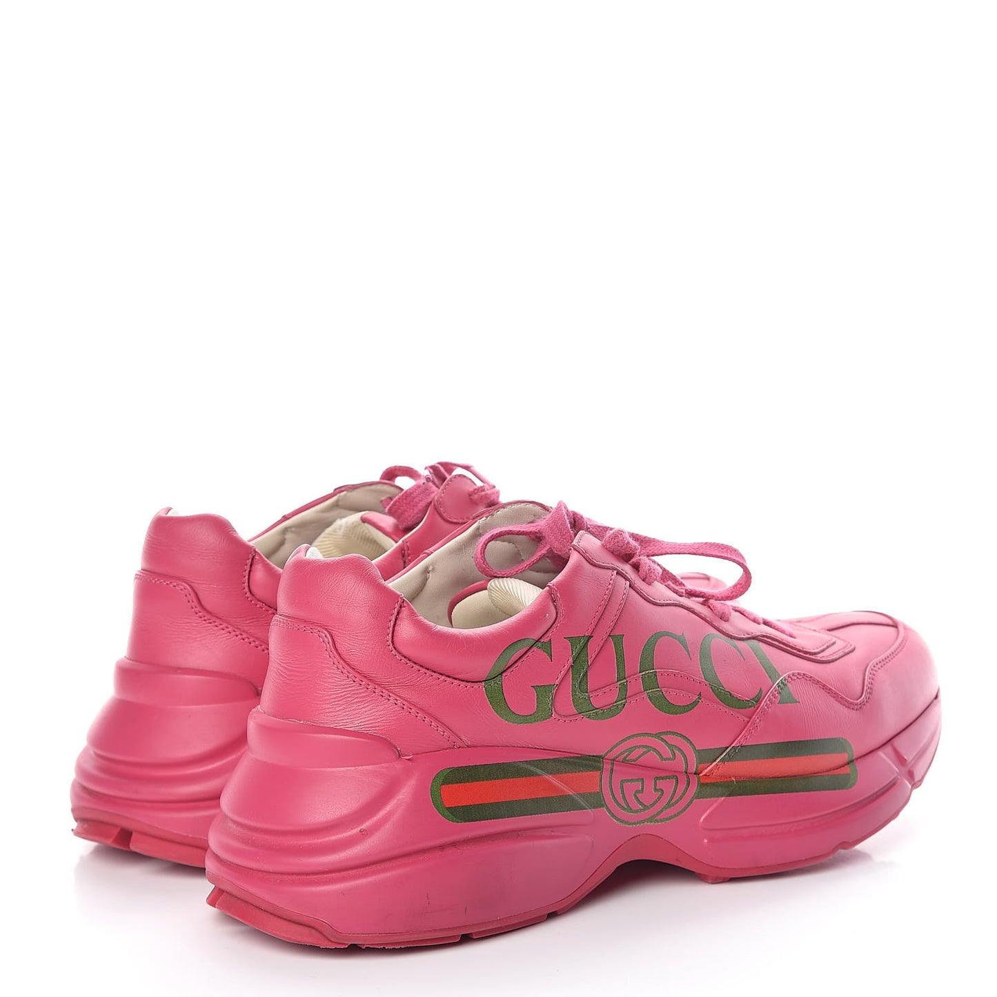 Calfskin Logo Mens Rhyton Sneakers 7 Box Pink