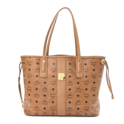 MCM Visetos Medium Liz Reversible Shopper Tote Cognac 3 of 14