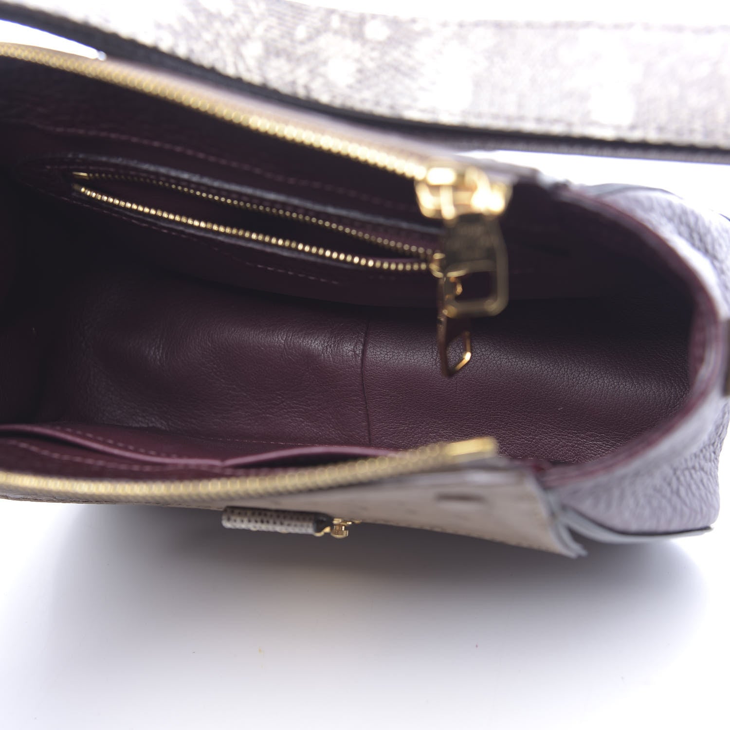 Louis Vuitton Ostrich Lizard Exotique Majestueux Shoulder Bag Bordeaux 5 of 9