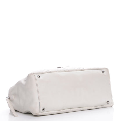 Chanel Calfskin Large Diamond Stitch Tote White 4 of 10