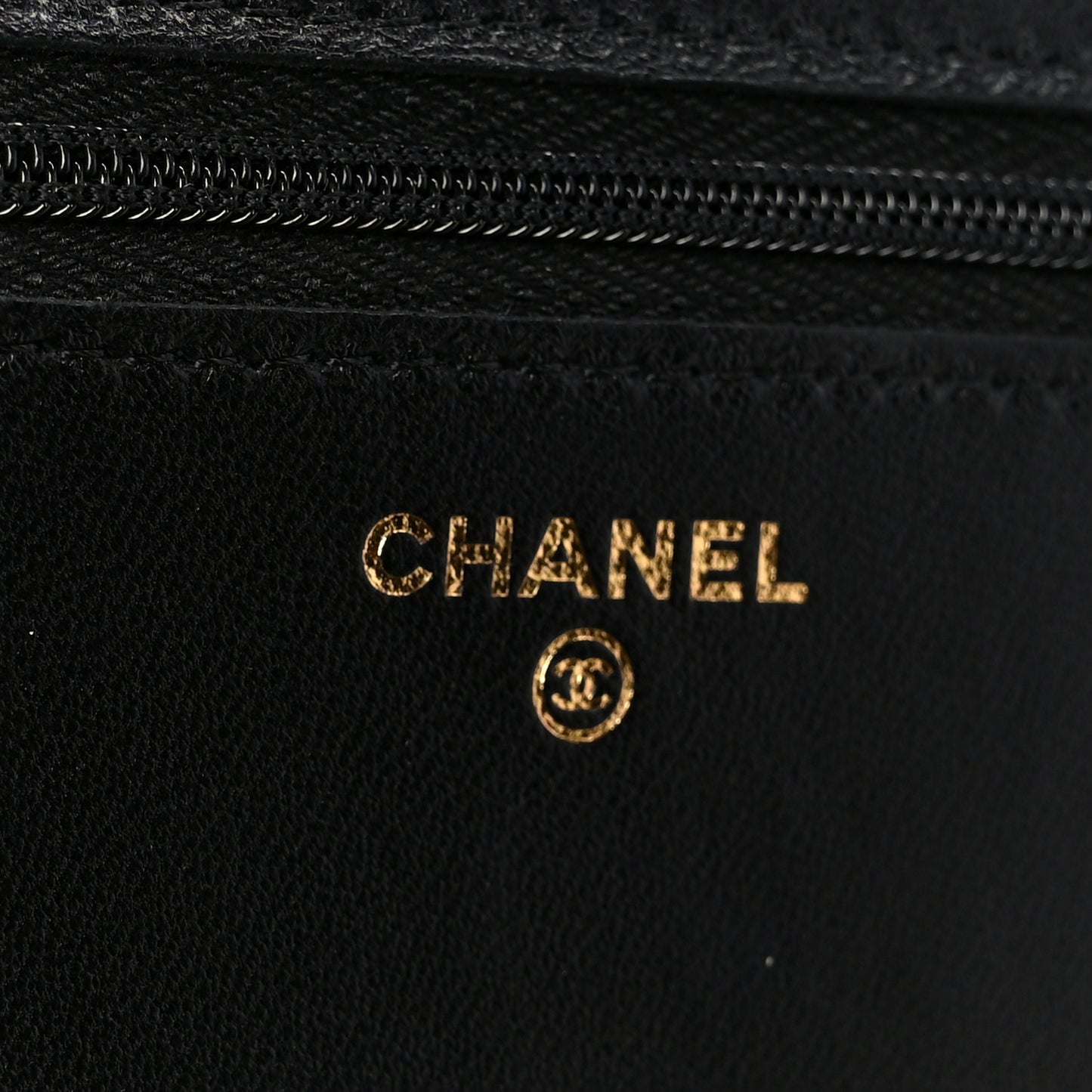 Lambskin Quilted Wallet On Chain WOC Black