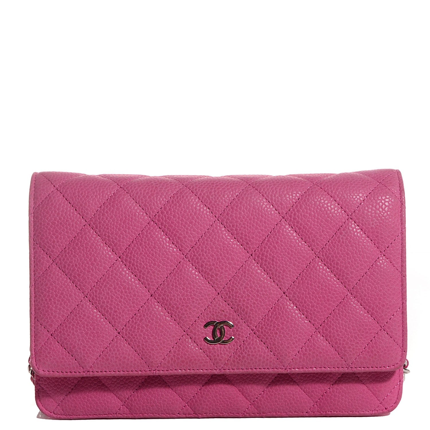 Chanel Iridescent Caviar Quilted Wallet on Chain WOC Pink 1 of 9
