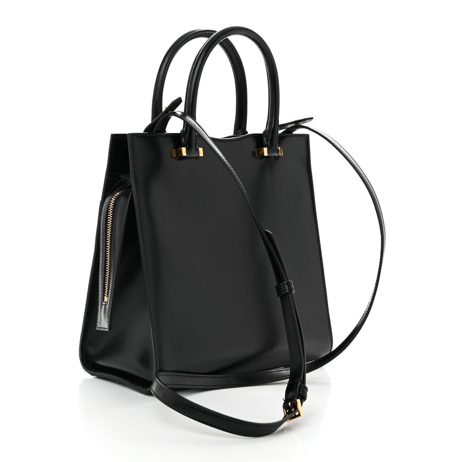 Saint Laurent Shiny Calfskin Small Uptown Tote Black 3 of 11