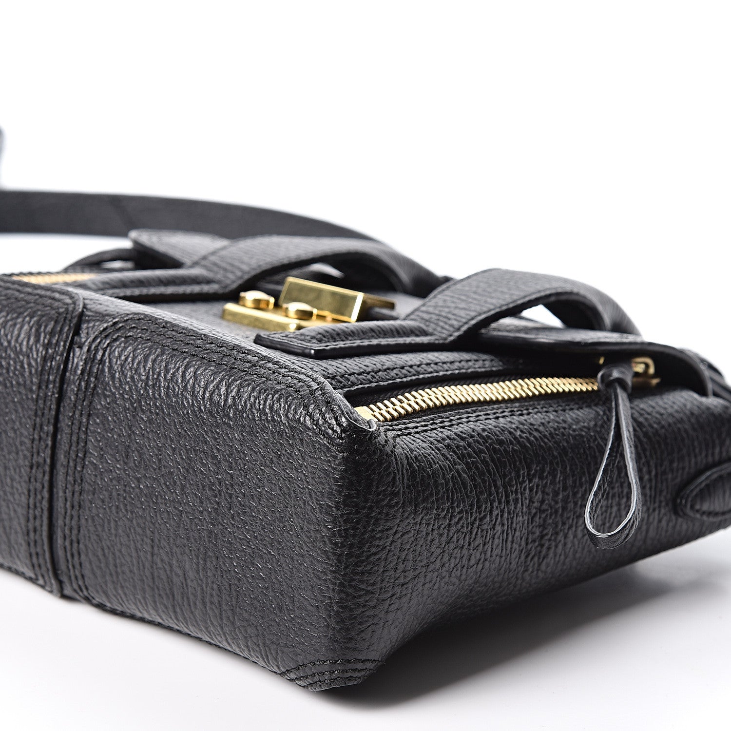 3.1 Phillip Lim 3.1 Textured Calfskin Mini Pashli Satchel Black 9 of 9