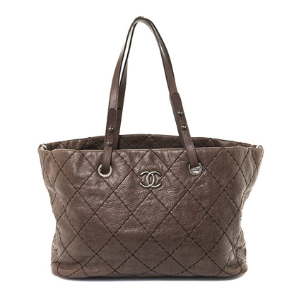 Chanel Glazed Calfskin Large On The Road Tote Brown 1 of 10
