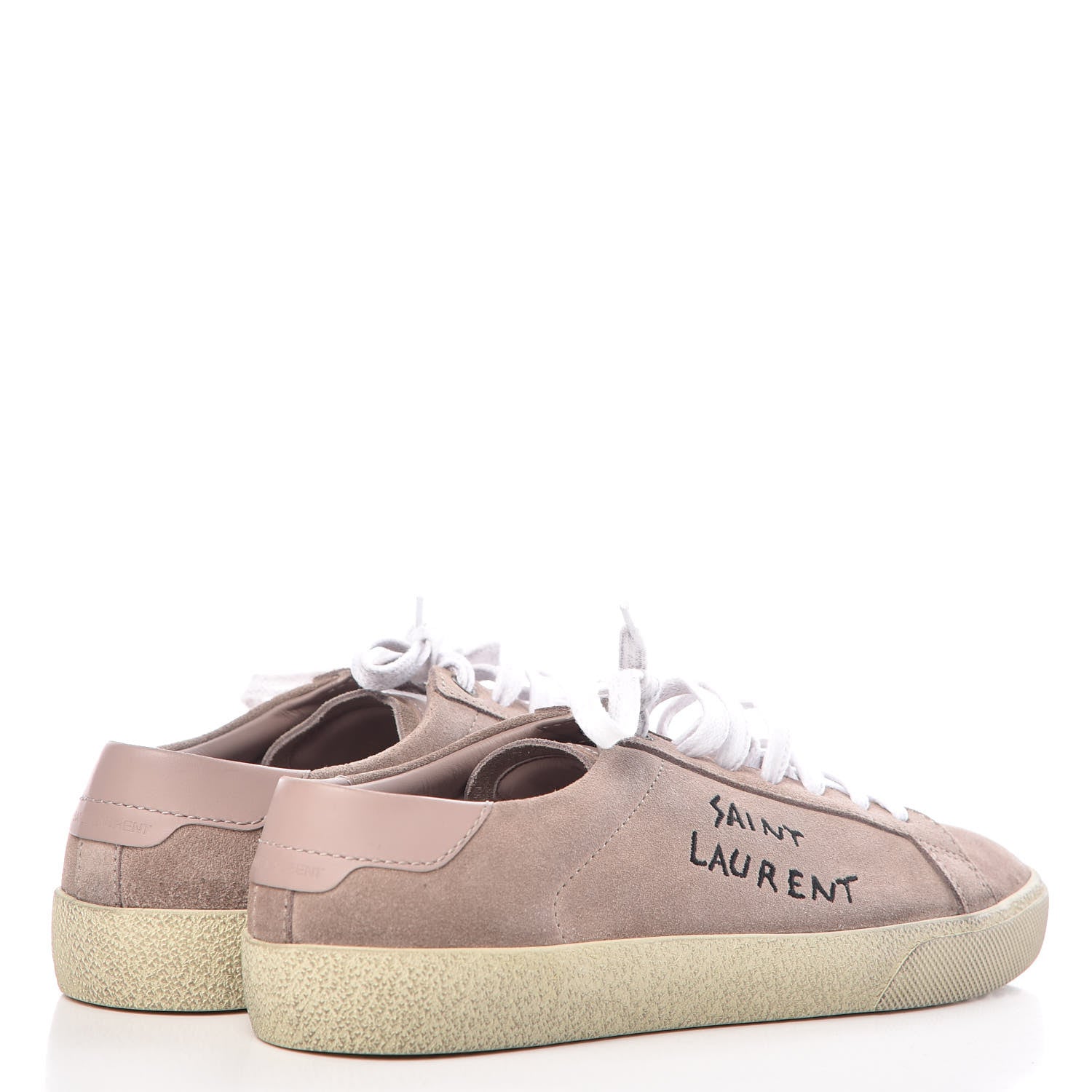 Saint Laurent Distressed Suede Womens Court Classic Sneakers 39.5 Rose Antique 4 of 10