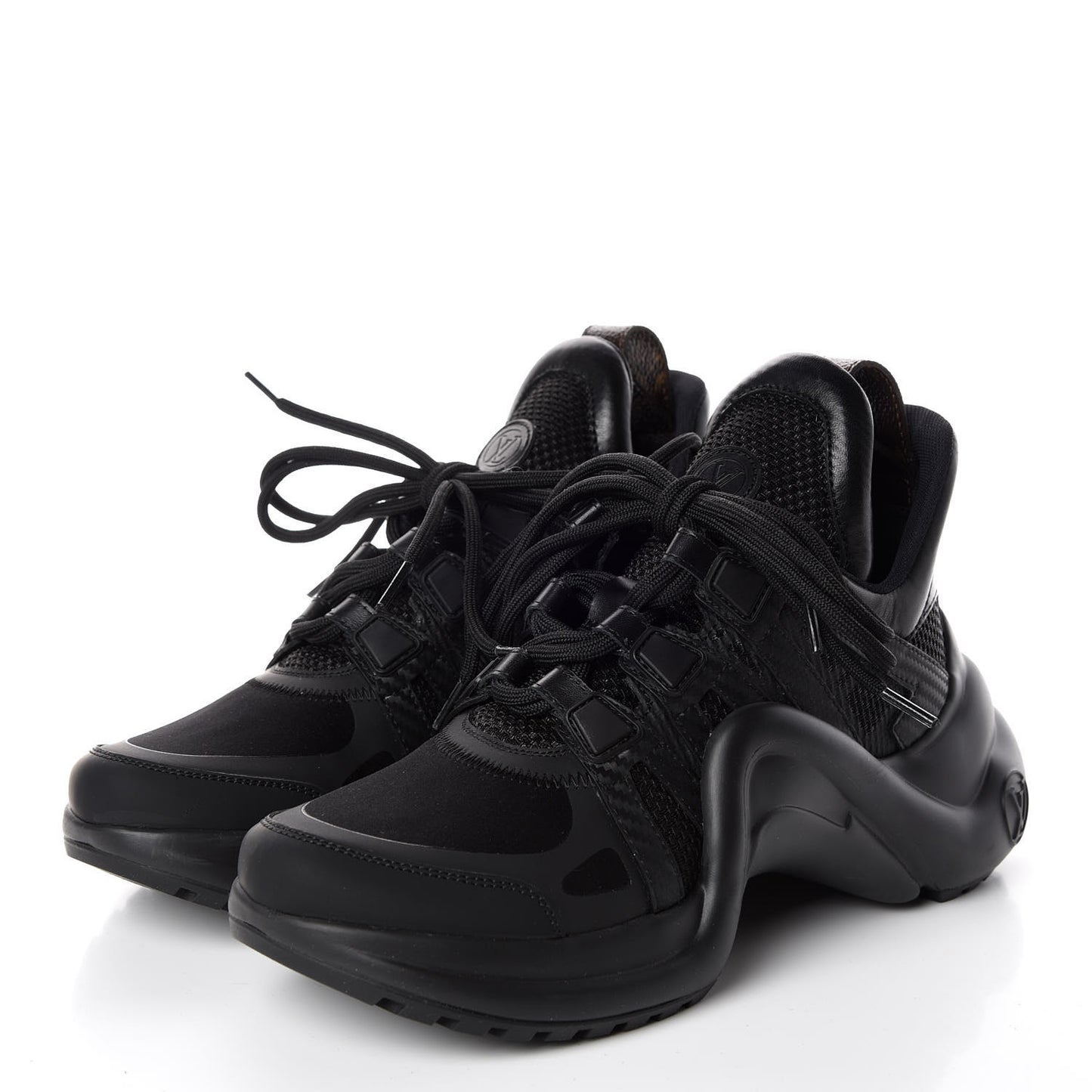 Calfskin Technical Nylon LV Archlight Sneakers 34.5 Black