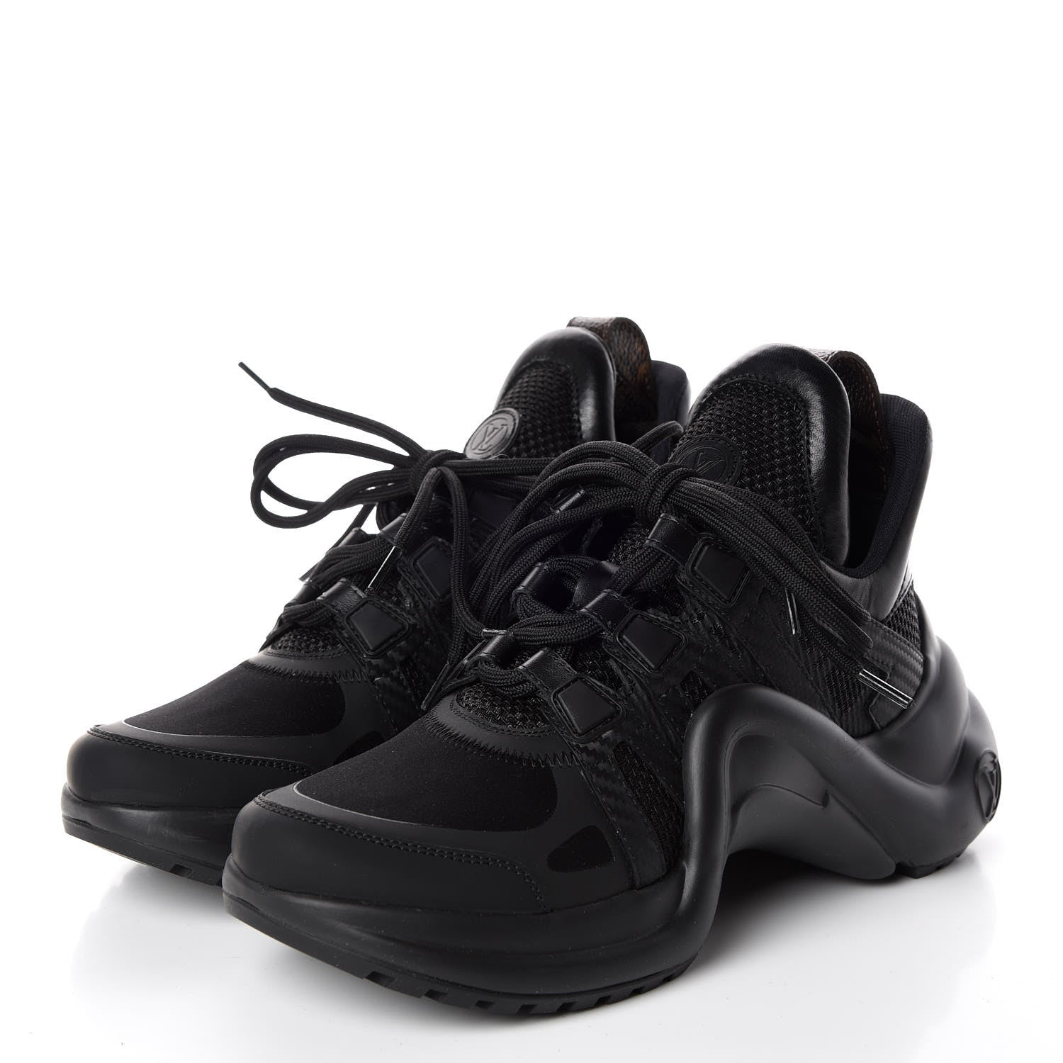 Louis Vuitton Calfskin Technical Nylon LV Archlight Sneakers 34.5 Black 3 of 8