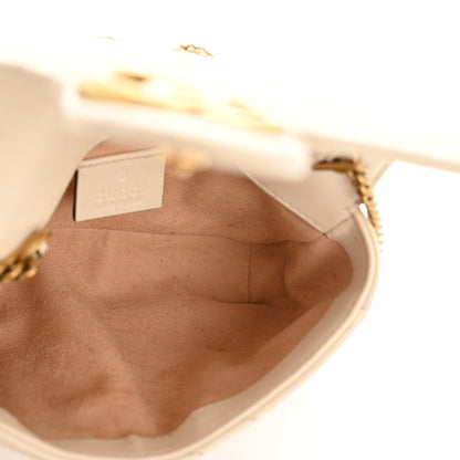 Gucci Calfskin Matelasse Super Mini GG Marmont Shoulder Bag White 5 of 15