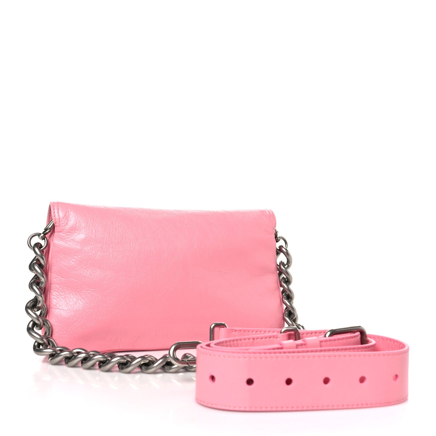 Peach Calfskin Small BB Soft Flap Bag Sweet Pink