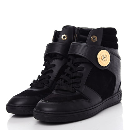 Louis Vuitton Epi Suede Postmark Wedge Sneakers 38 Black 3 of 10