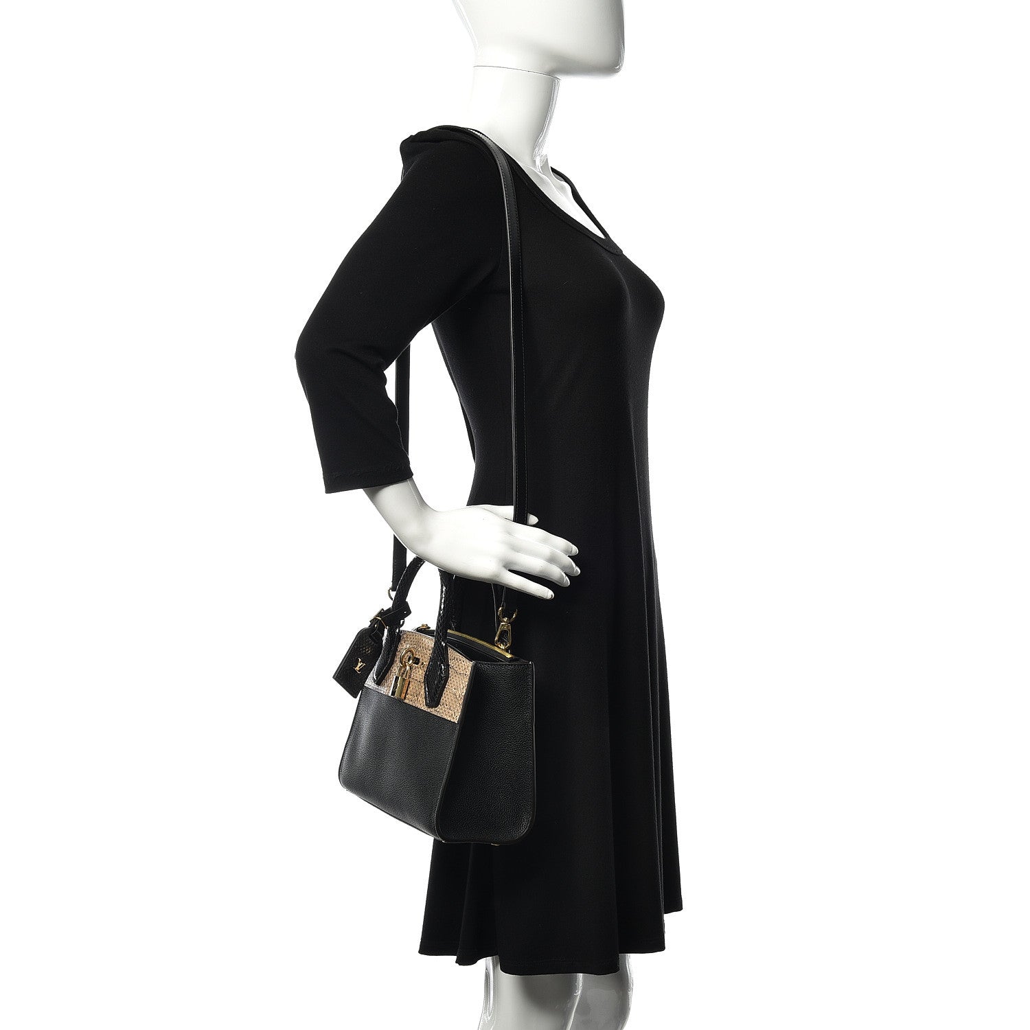 Louis Vuitton Calfskin Ayers City Steamer Mini Black 2 of 9