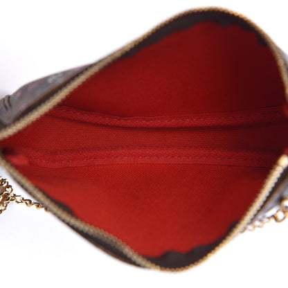 Louis Vuitton Damier Ebene 2019 Christmas Animation Mini Pochette Accessories Red 5 of 8