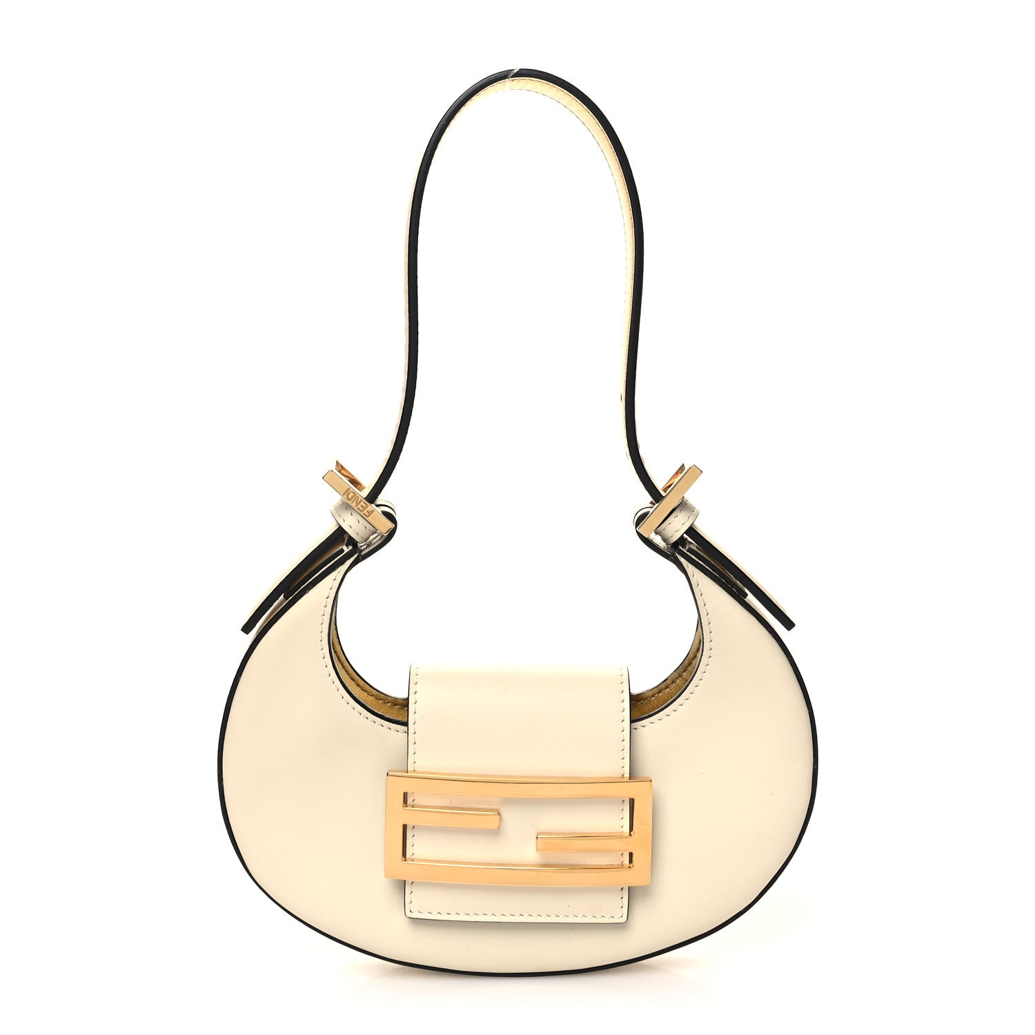 Fendi Vitello King Mini Cookie Hobo Bag White Ice 1 of 11