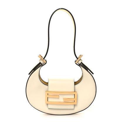 Fendi Vitello King Mini Cookie Hobo Bag White Ice 1 of 11