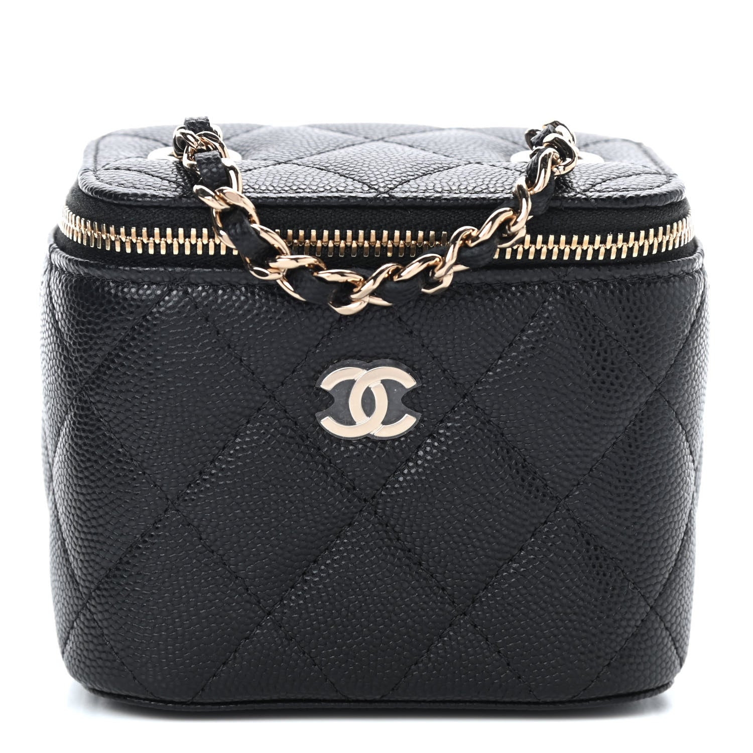 Chanel Caviar Quilted Mini Vanity Case With Chain Black 1 of 10