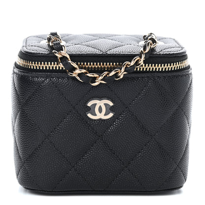 Chanel Caviar Quilted Mini Vanity Case With Chain Black 1 of 10